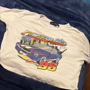 California Car Graphic crop top